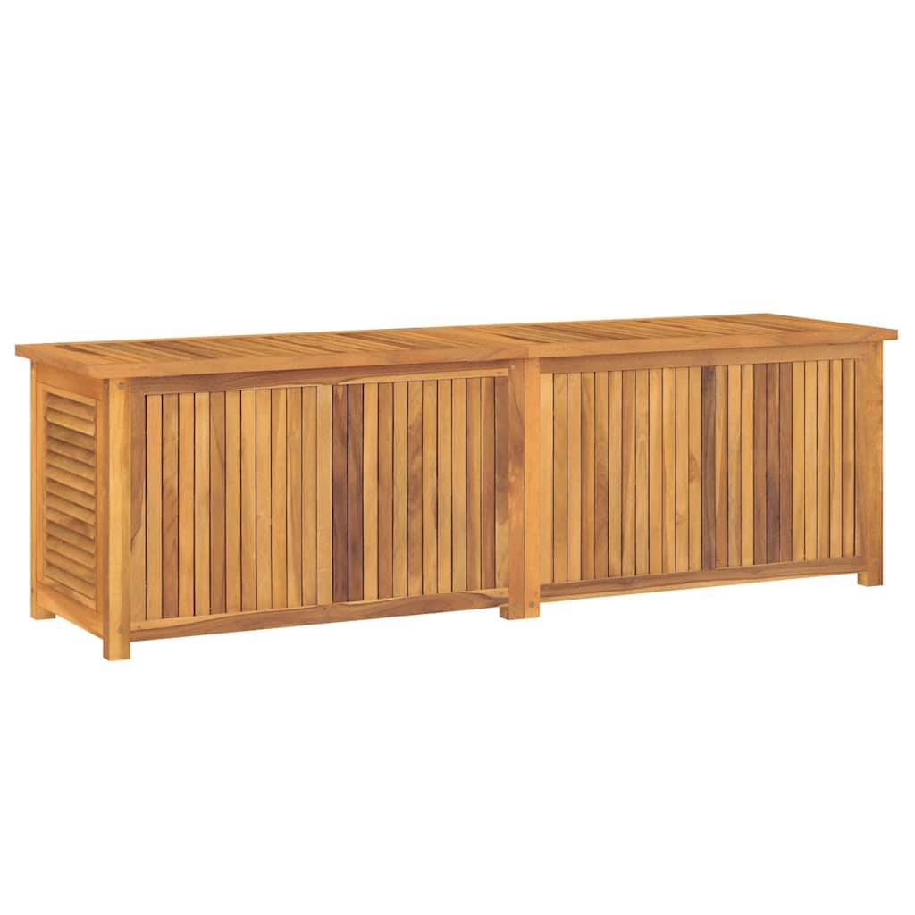 Coffre de rangement bois de teck naturel 175 x 50 x 55 cm - PANGIVO - Image 7