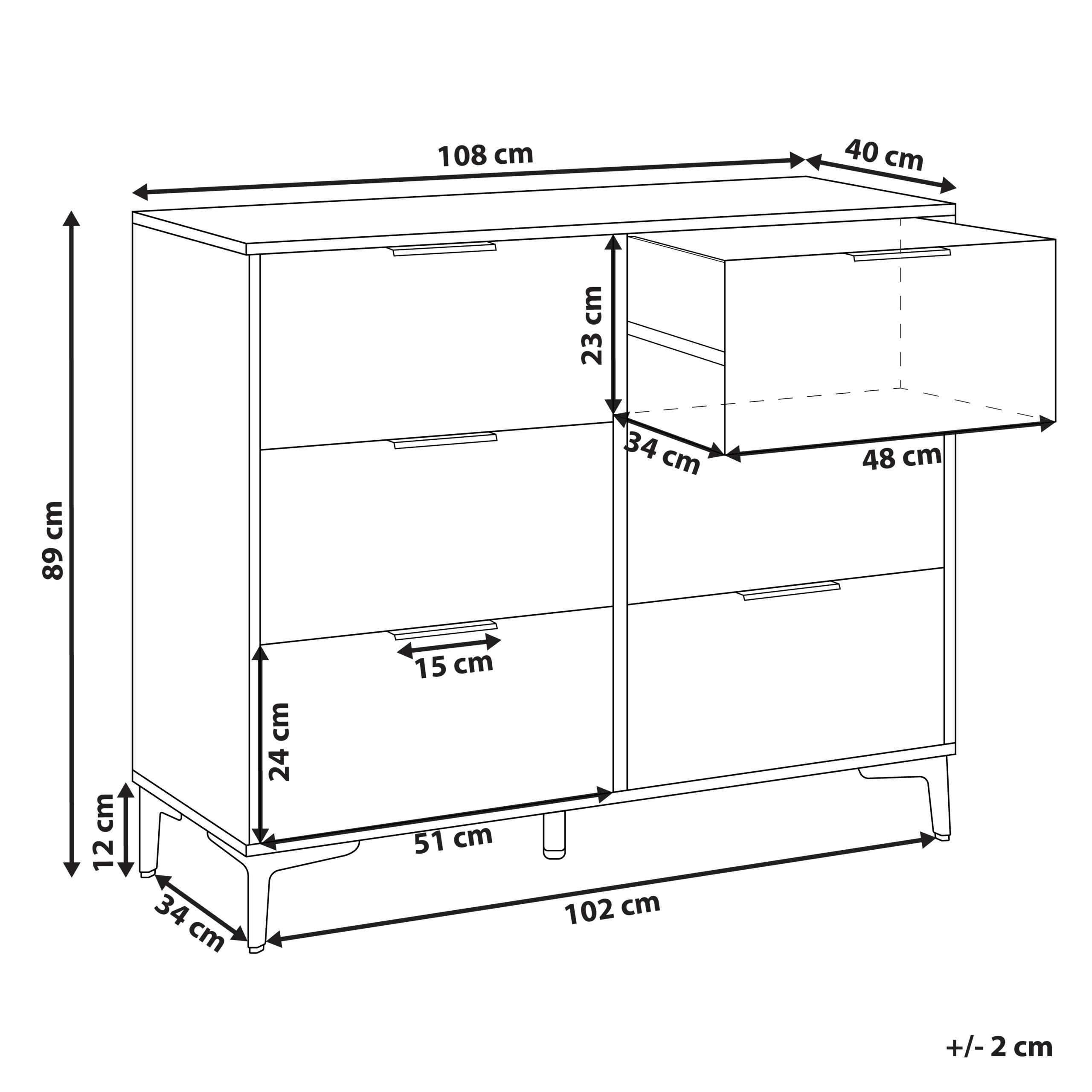 Beliani - Commode MDF Blanc WALCOTT - 108x40x89- Beliani - Image 3