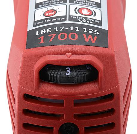 Meuleuse d'angle 1700 watts avec frein + vitesse variable Ø125 mm LBE 17-11 125 FLEX - avec accessoires - 447668 - Image 4