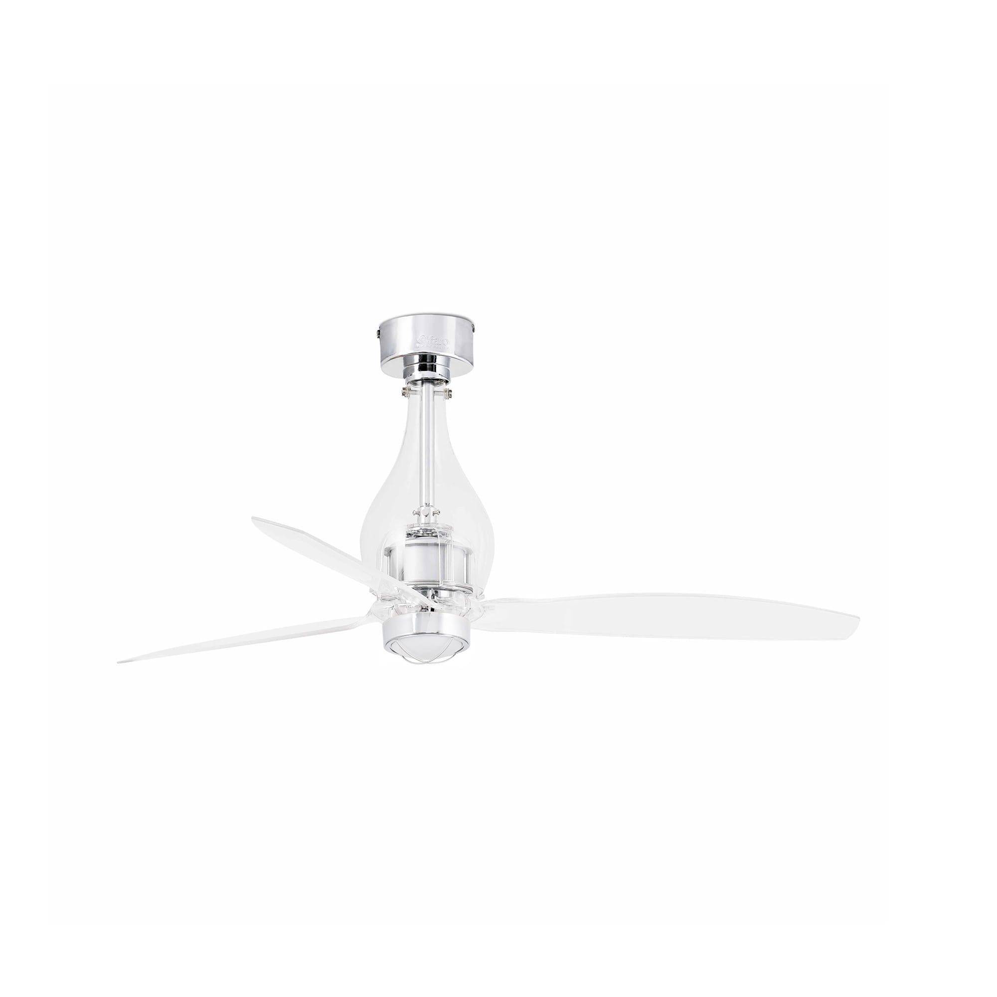 Ventilateur plafond 128 cm 3 pales cristal lumiere chaude 3000K 13W - Image 2