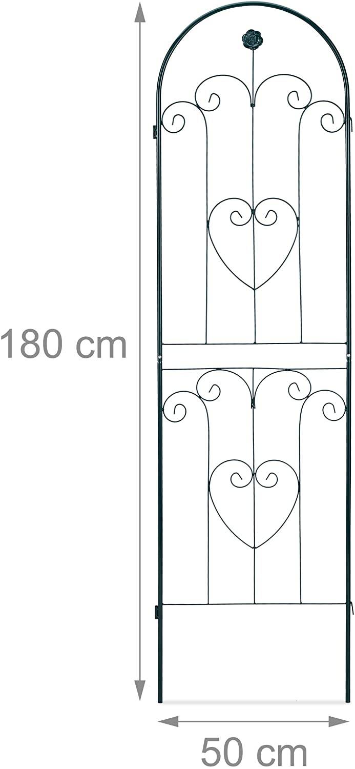 Treillis clôture plante grimpante arche jardin fer set de 2 vert - Image 2