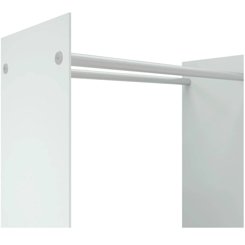 Porte-bûches vertical Acier et Verre Trempé pour Intérieur Rangement moderne 80x35x100 cm Blanc - ComfortXL Outdoor Living - Image 5