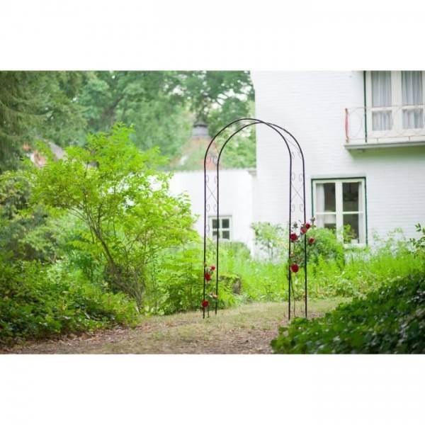 Nature - NATURE Pergola acier galvanisé laqué époxy noir décor volutes - H230 x 100 x 37 cm - Image 4