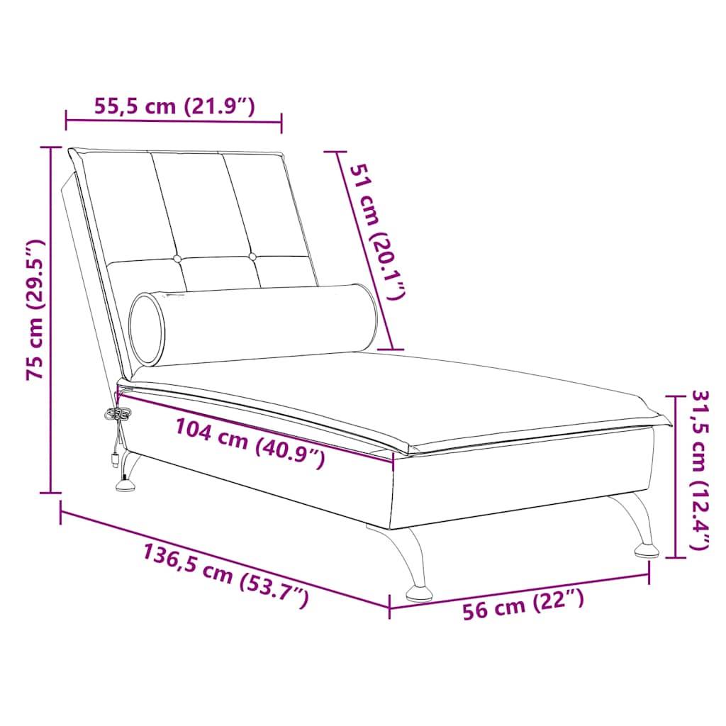 Maison Chic - Bain de soleil - Transat - Chaise longue de massage avec traversin rose velours - MEUBLE PRO ny676 - Image 10
