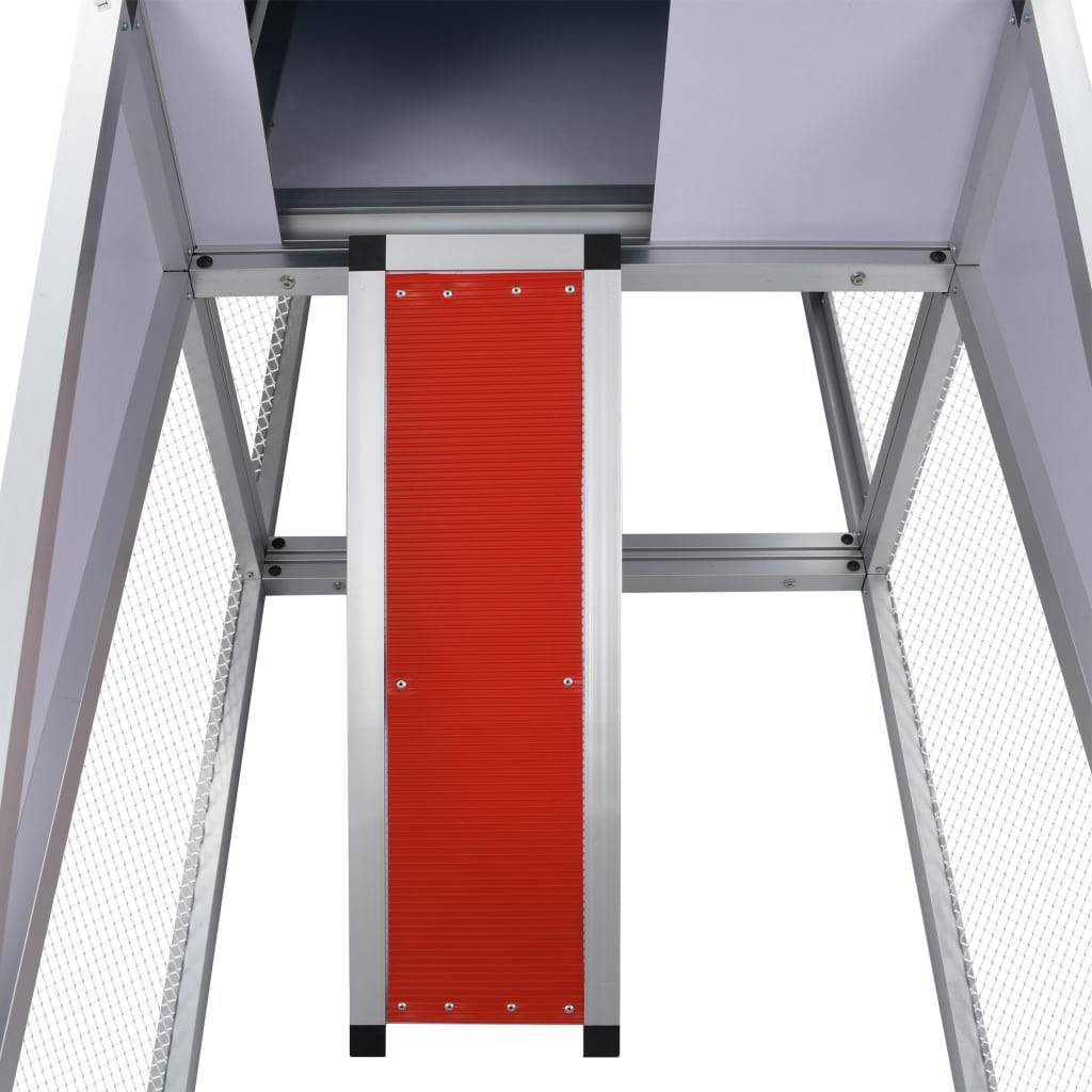 Helloshop26 - Grande cage à poules poulailler aluminium MDF avec rampes et 1 Pondoir 258 cm - Image 6
