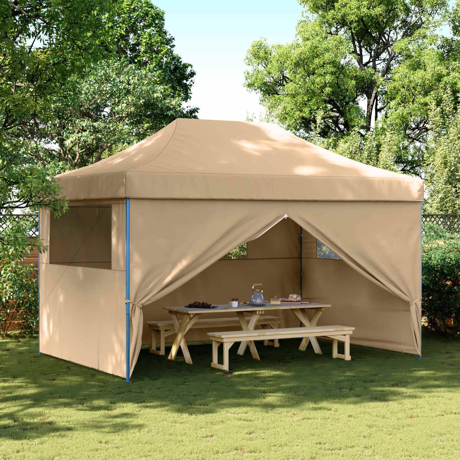 Vidaxl - Tente de réception pliable escamotable avec 4 parois latérales vidaXL 4004975 - Image 1