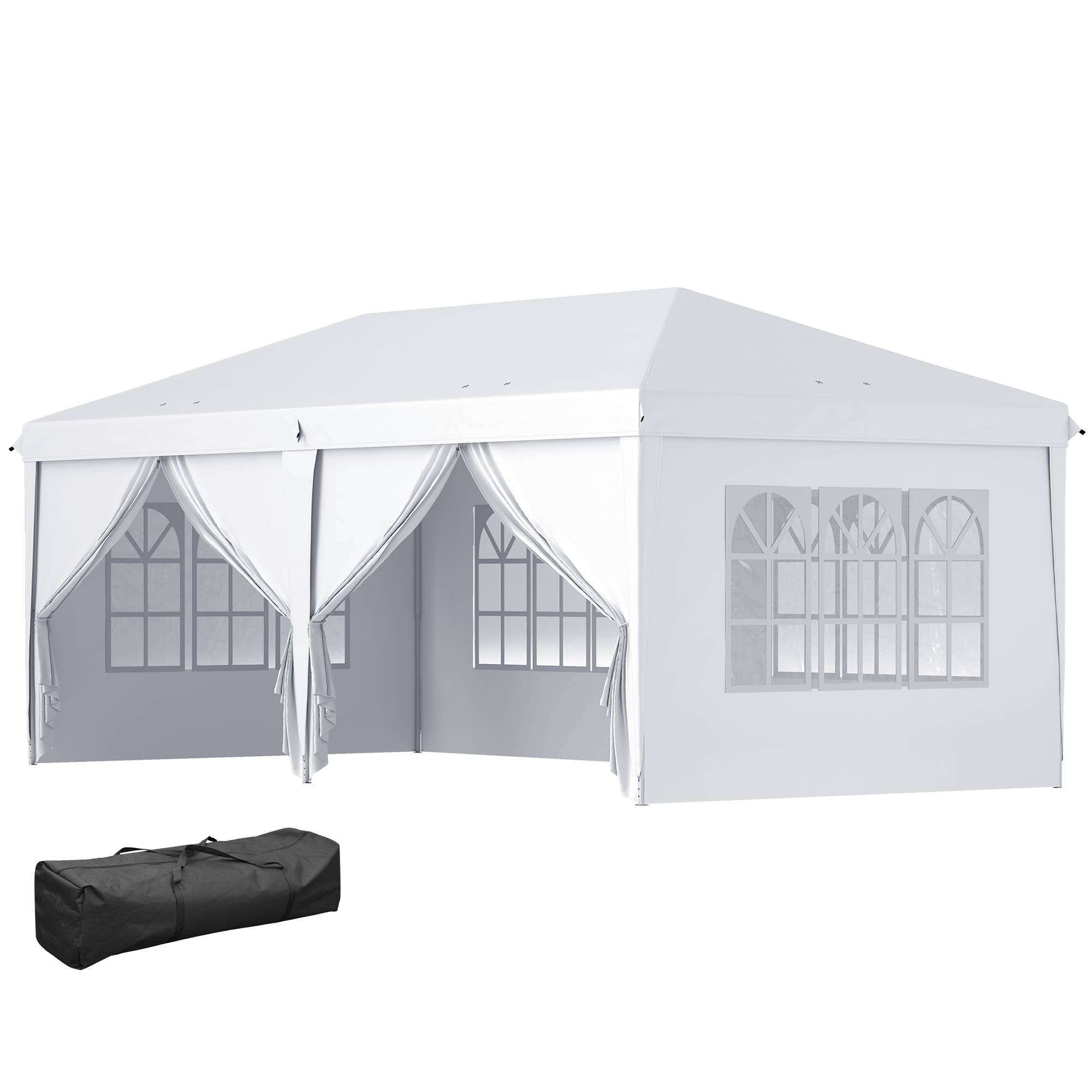 ComfortXL - Tonnelle pliante acier 5,85 x 2,95 m blanc jardin fêtes protection UV pluie - ComfortXL Outdoor Living - Image 1