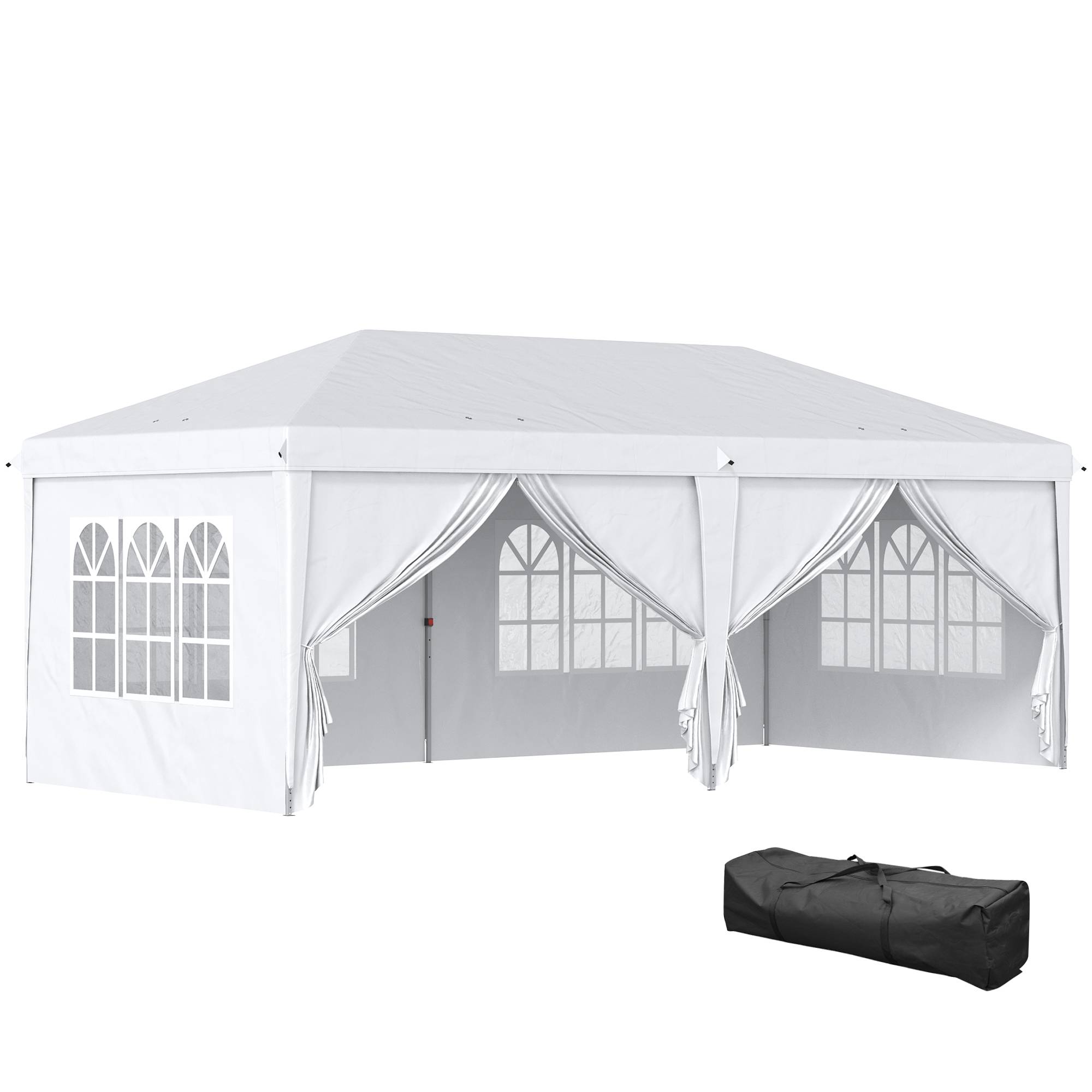 ComfortXL - Tonnelle pliante acier 5,85 x 2,95 m blanc jardin fêtes protection UV pluie - ComfortXL Outdoor Living - Image 2