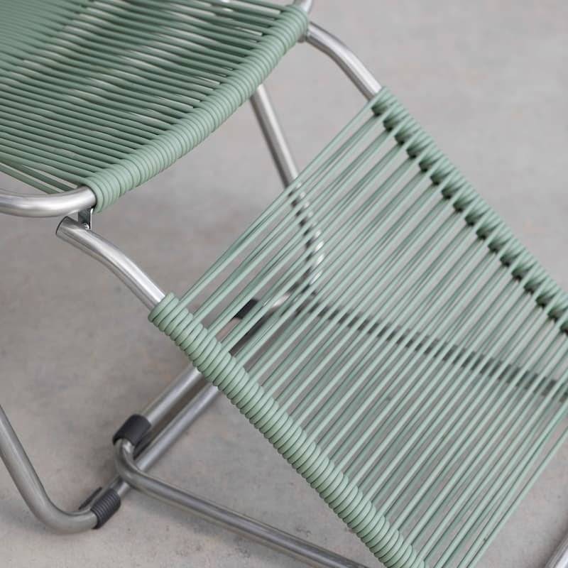 Fiam - Fauteuil Relax SPAGHETTI Aluminium BRUT PVC VERT SAUGE 127/168x60x73/108 cm FIAM - Image 5