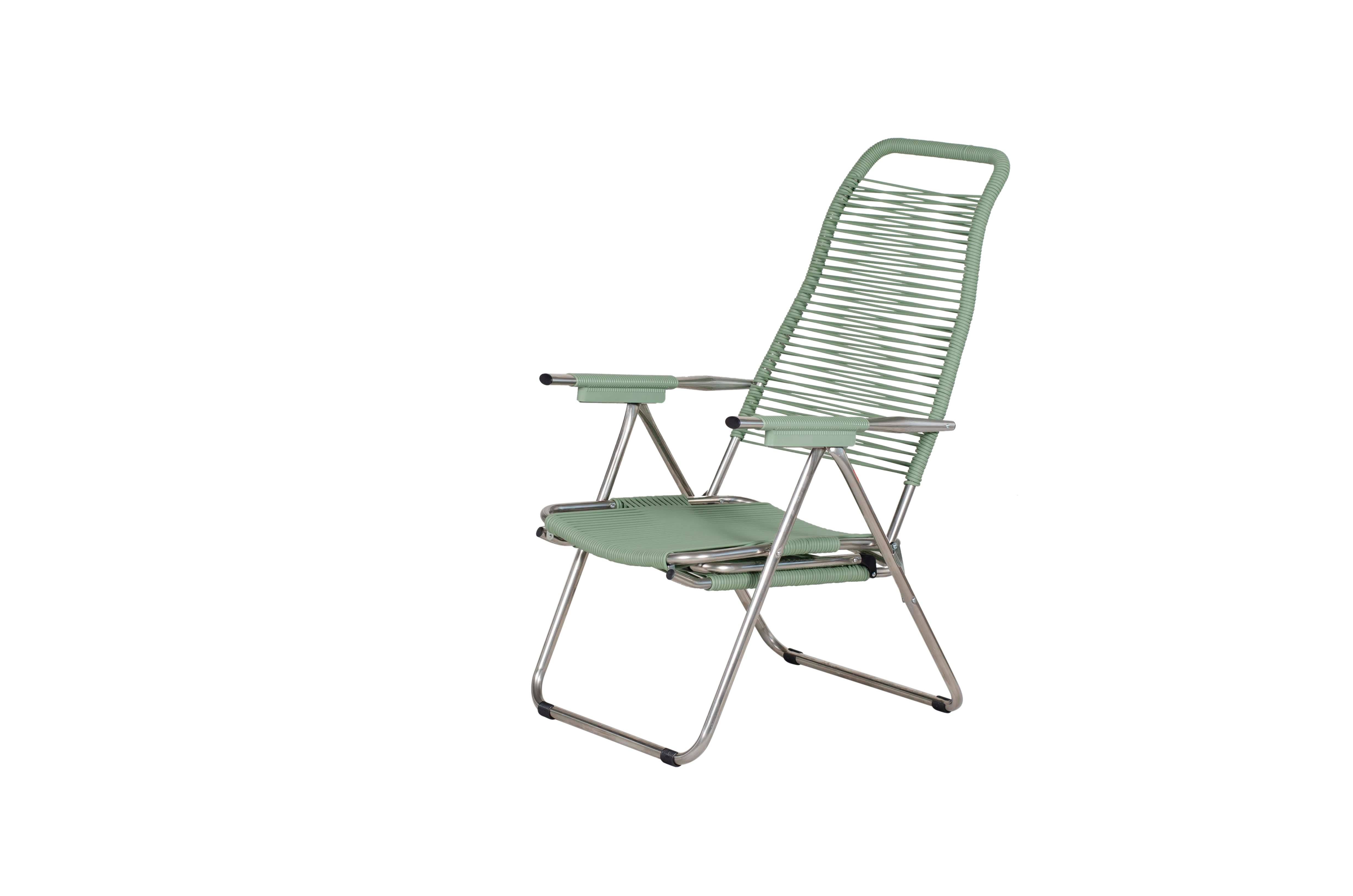 Fiam - Fauteuil Relax SPAGHETTI Aluminium BRUT PVC VERT SAUGE 127/168x60x73/108 cm FIAM - Image 2