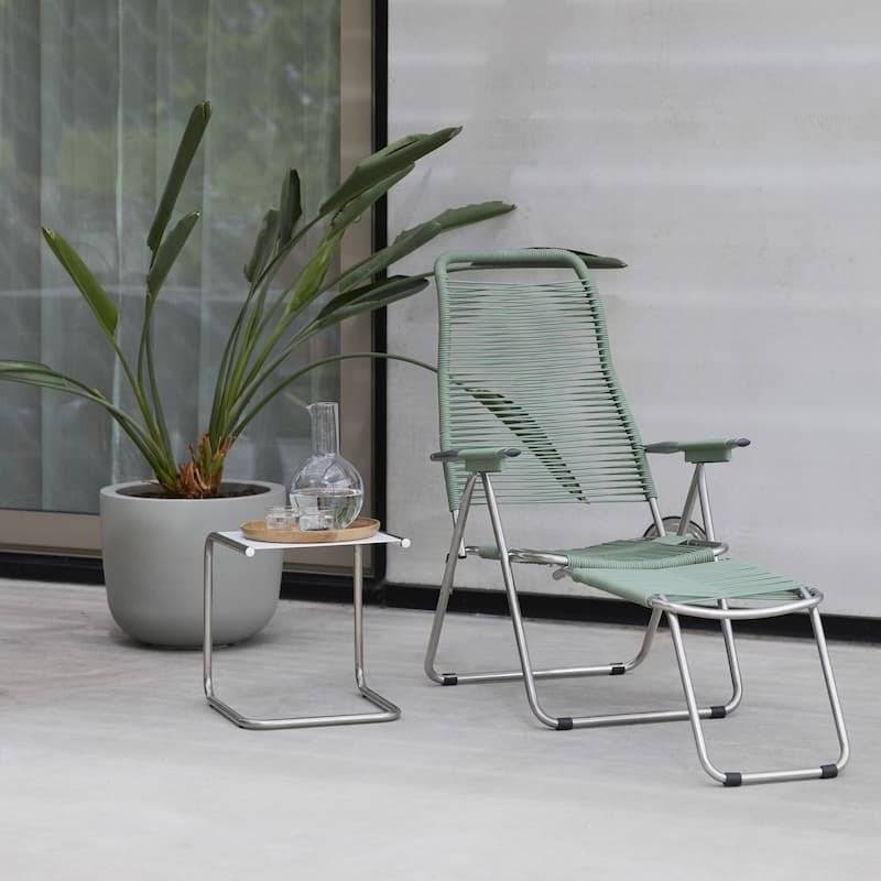 Fiam - Fauteuil Relax SPAGHETTI Aluminium BRUT PVC VERT SAUGE 127/168x60x73/108 cm FIAM - Image 4