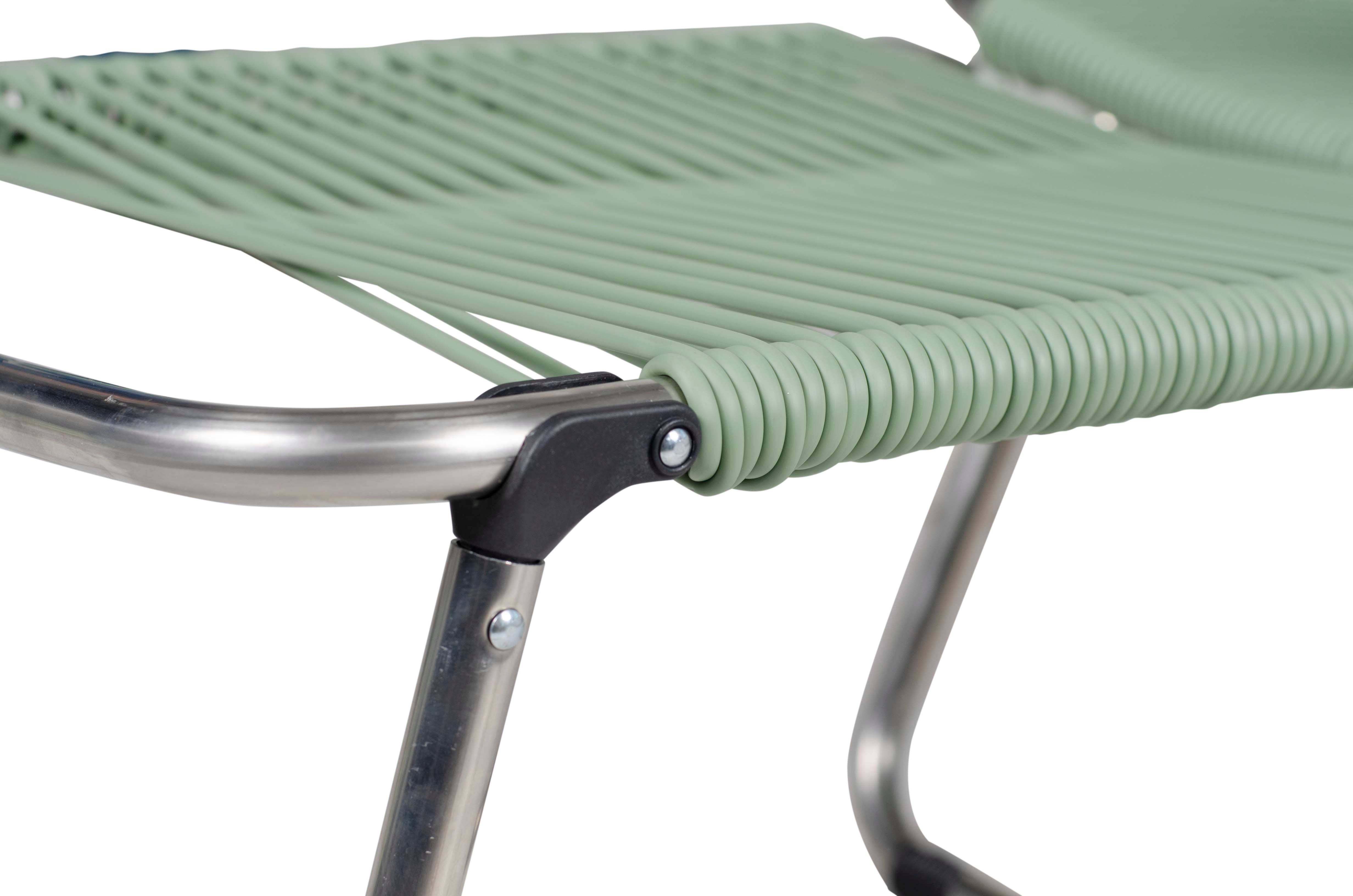 Fiam - Fauteuil Relax SPAGHETTI Aluminium BRUT PVC VERT SAUGE 127/168x60x73/108 cm FIAM - Image 3