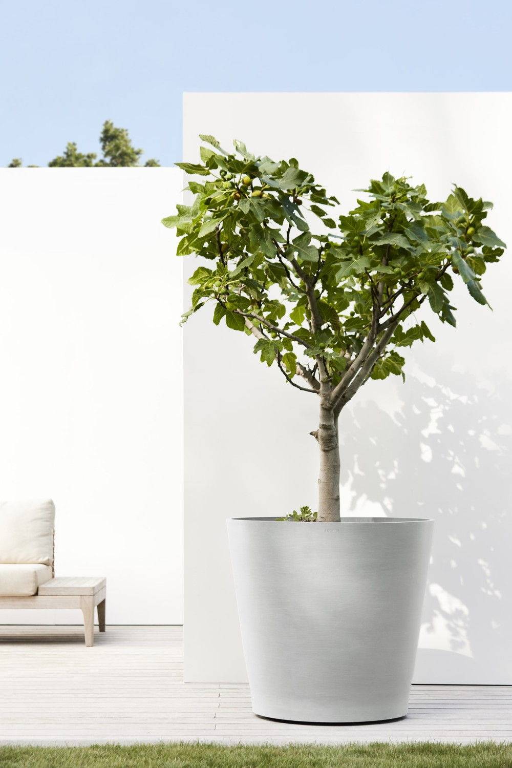 Ecopots - Grand pot sur roues Amsterdam 80 Blanc Gris - Ø 80 x H. 75 cm - 300 L ECOPOTS - Image 4