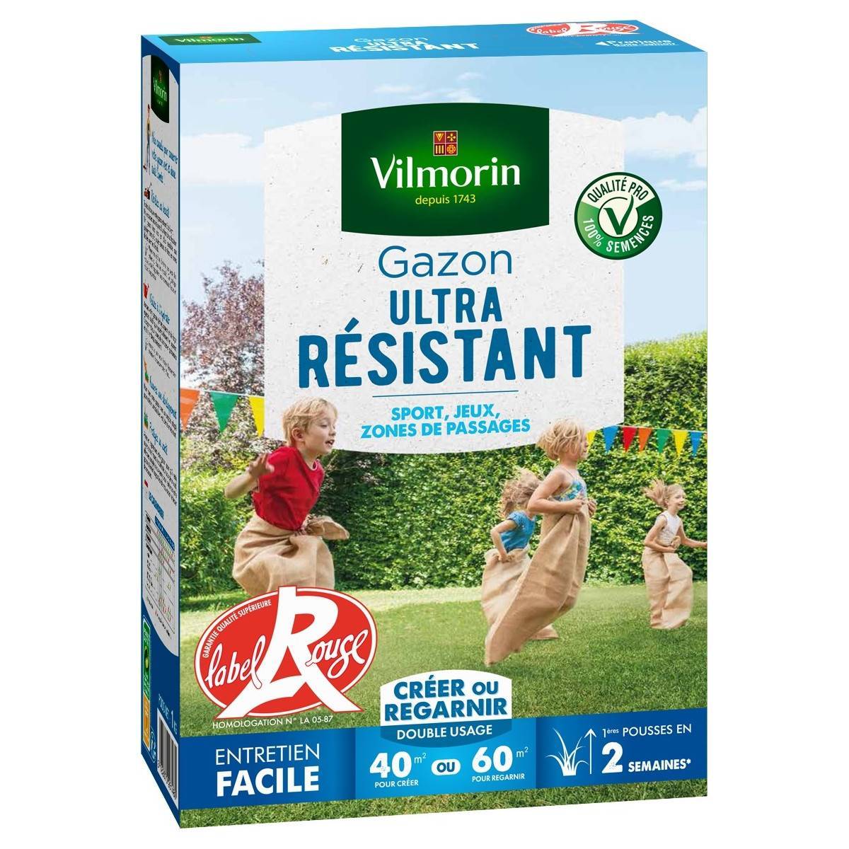 Vilmorin - Gazon Ultra Résistant boite de 1 kg