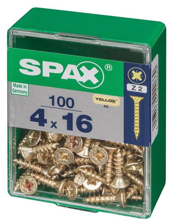 Spax - Lot de 100 vis acier tête fraisée pozidriv SPAX, Diam.4 mm x L.16 mm - Image 5