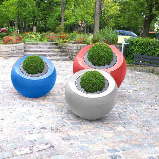 Plast'Up Rotomoulage - Pots de fleurs sphérique xxl dolce vita 300l france 2024-lot de 3 - Image 2