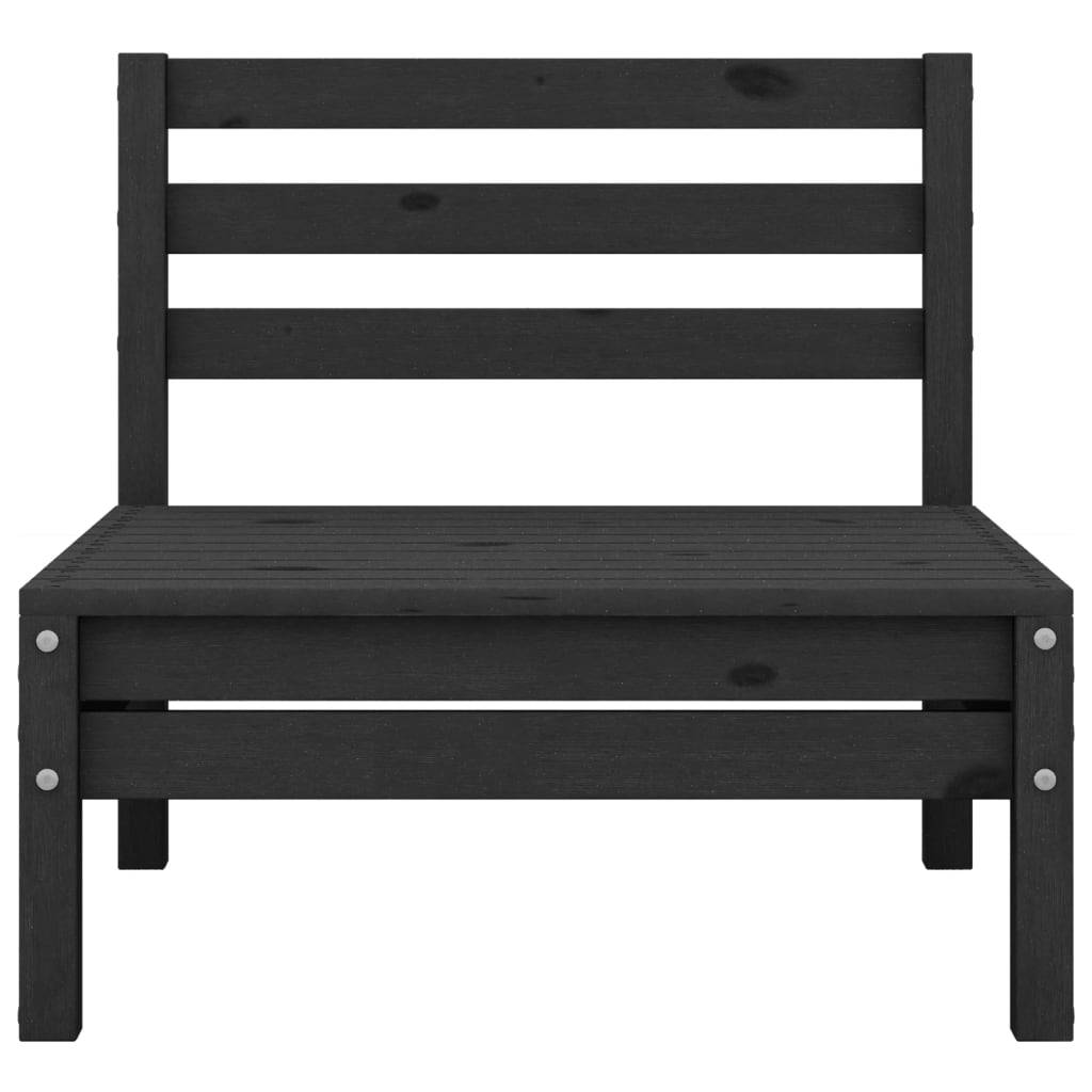 Helloshop26 - Salon de jardin meuble d'extérieur ensemble de mobilier 4 pièces bois de pin massif noir - Image 6