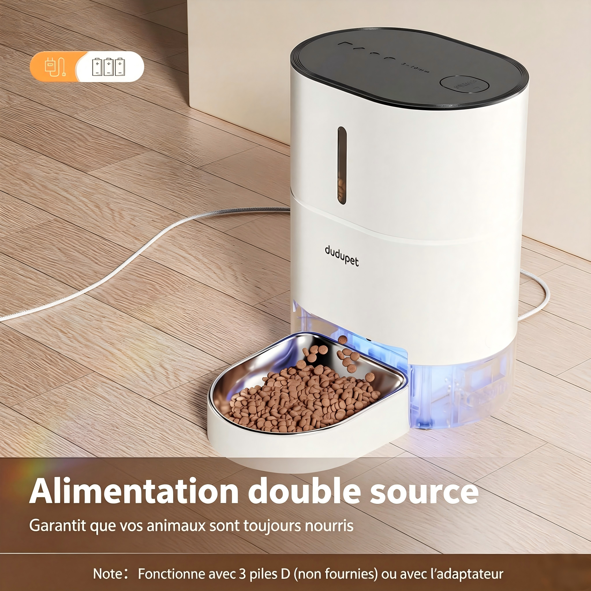 Sans Marque - Distributeur automatique de croquettes pour chat, double distribution. DUDUPET - Image 4