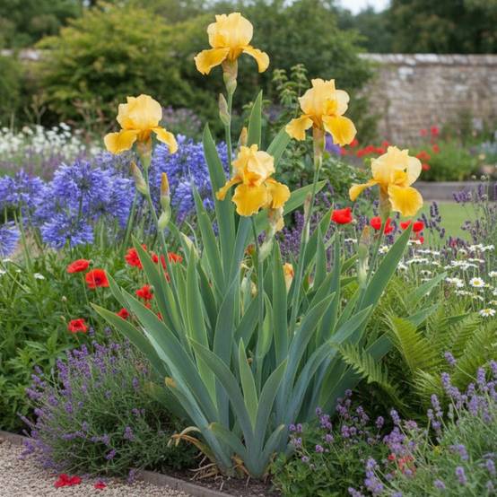 Iris des jardins Flaming à fleurs Jaune/Orange - feuillage Caduc - Godet - 5/20 cm - Image 1