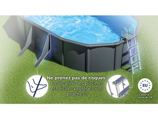 Gré - Gré - Piscine ovale acier Gris Anth. 6,34m x 3,99m x H.1,22m - Image 6