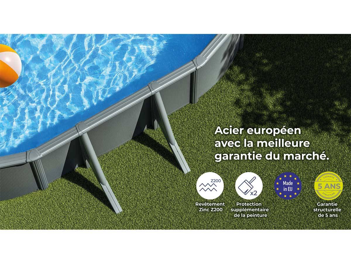Gré - Gré - Piscine ovale acier Gris Anth. 6,34m x 3,99m x H.1,22m - Image 5
