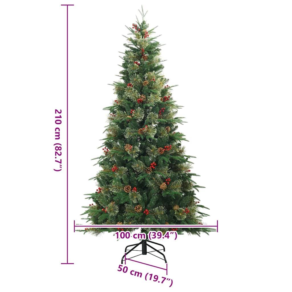Sapin de Noël | Arbre de Noël Artificiel à Branches Articulées Vert 210 cm Maison Chic - Image 9