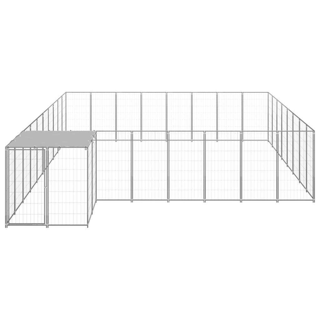 Helloshop26 - Chenil extérieur cage enclos parc animaux chien argenté 20,57 m² acier - Image 3