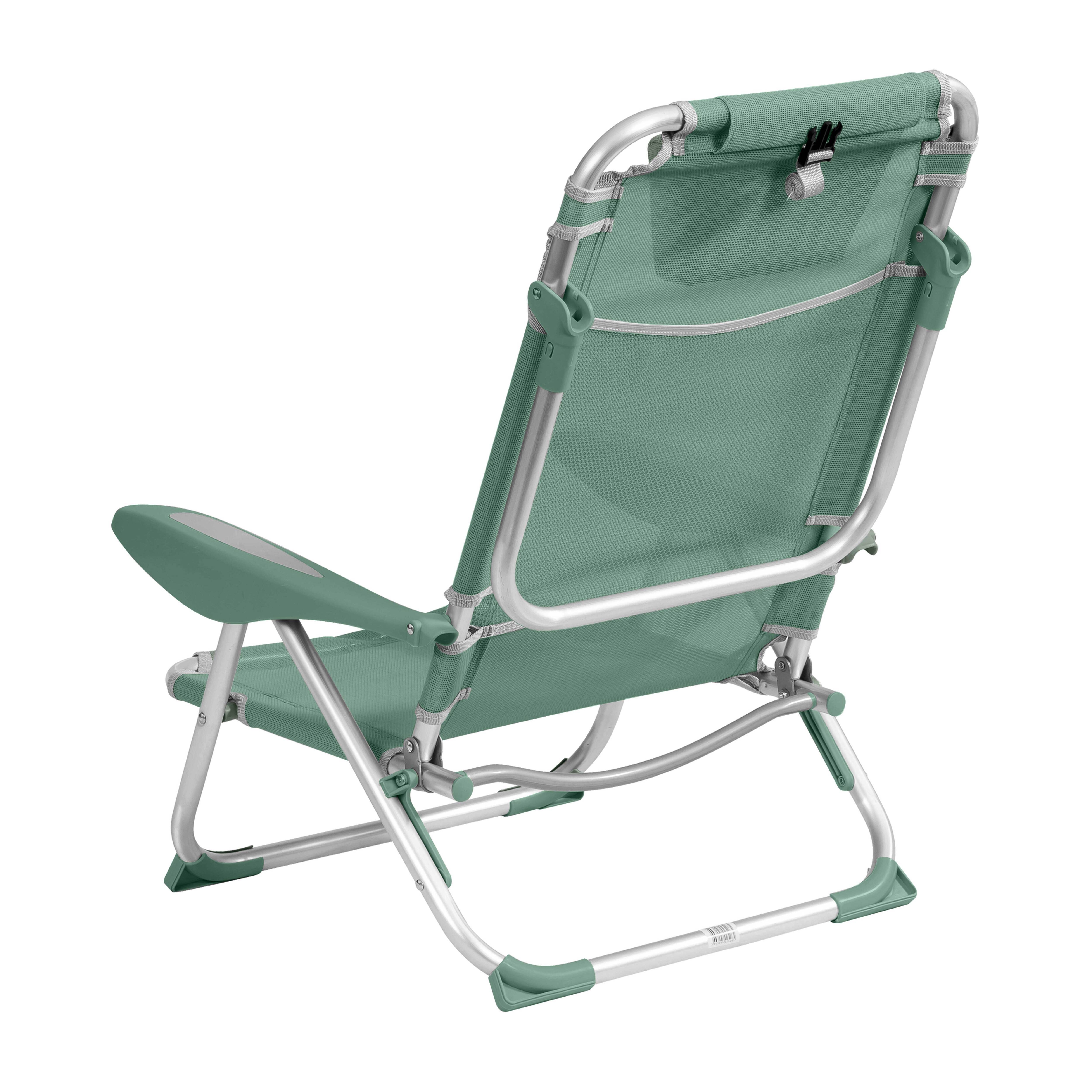Oviala - Lot de 2 fauteuils clic clac des plages en polyester vert amande Clic Clac des plages - Oviala - Image 4
