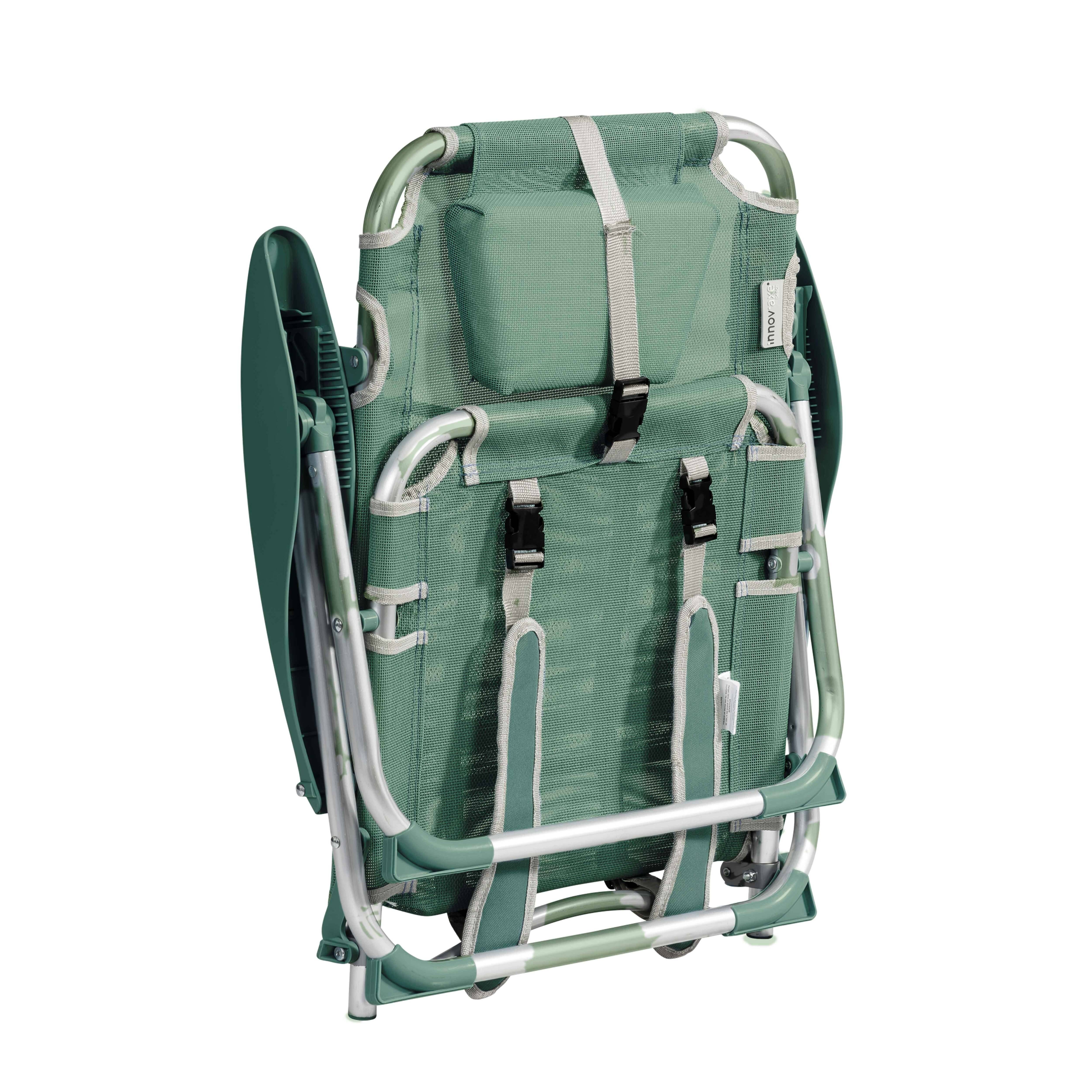 Oviala - Lot de 2 fauteuils clic clac des plages en polyester vert amande Clic Clac des plages - Oviala - Image 6