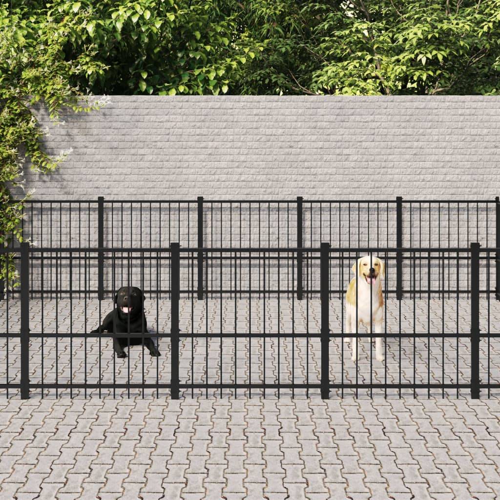 Vidaxl - Chenil d'extérieur pour chiens Acier 18,82 m² vidaXL 3124627 - Image 1