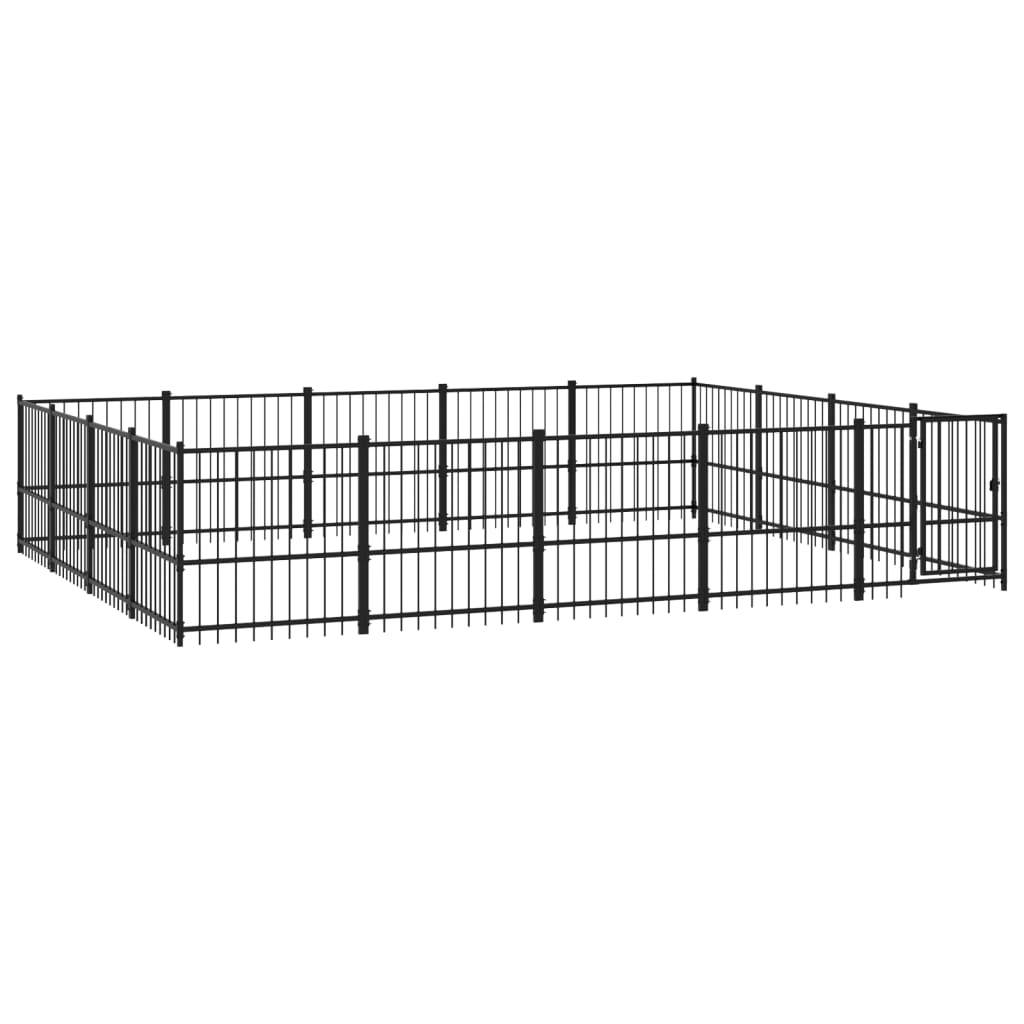 Vidaxl - Chenil d'extérieur pour chiens Acier 18,82 m² vidaXL 3124627 - Image 2