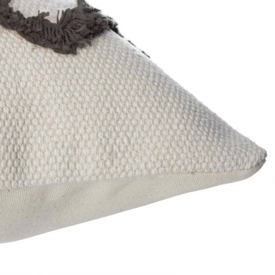 Housse de Coussin Tuftée "Etnik II" 40x40cm Gris - Image 4