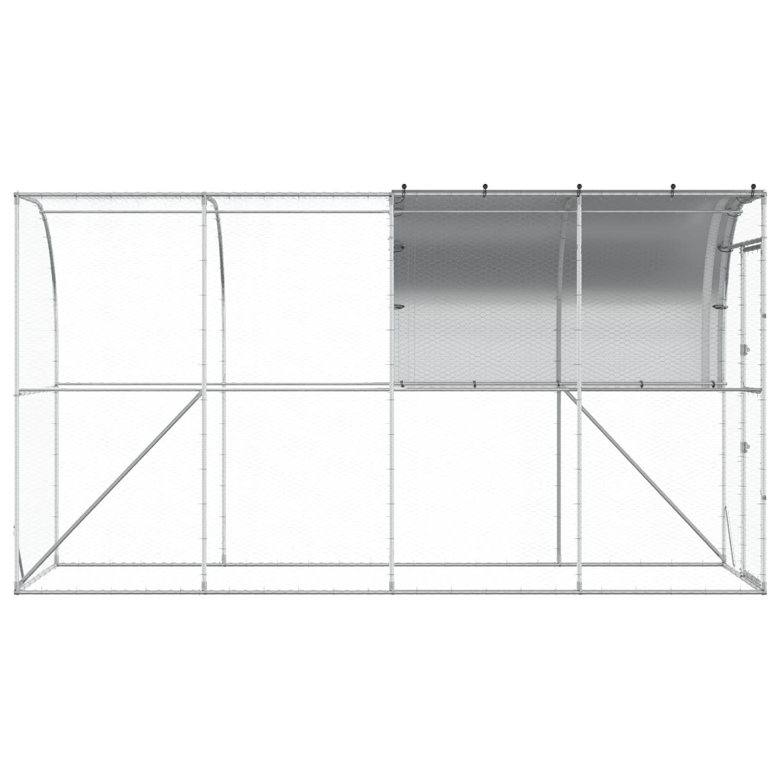 Vidaxl - Poulailler contre le mur Argenté 400 x 100 x 215 cm vidaXL 3434711 - Image 6