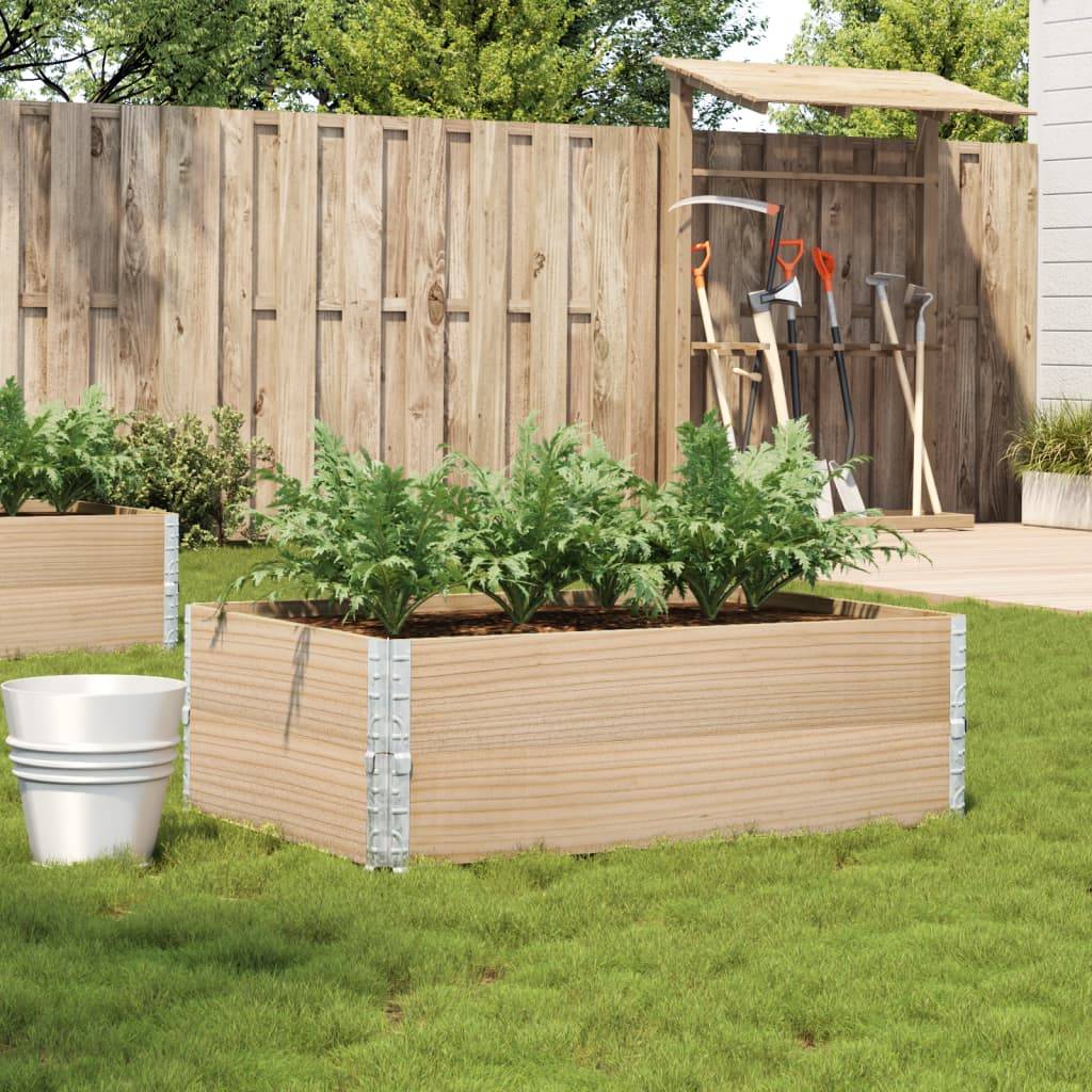 Carré potager surélevé Bois de Pin Massif pour Jardin Balcon Pliable 120x80x41 cm - ComfortXL Outdoor Living - Image 1