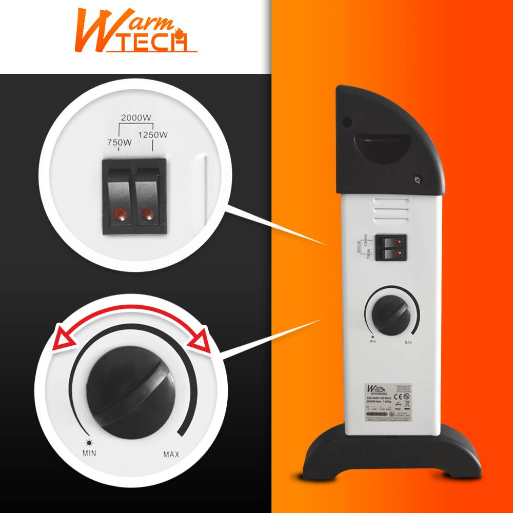 Chauffage mobile 2000W - 3 positions de chauffe - Avec Thermostat - Warm Tech - Image 4