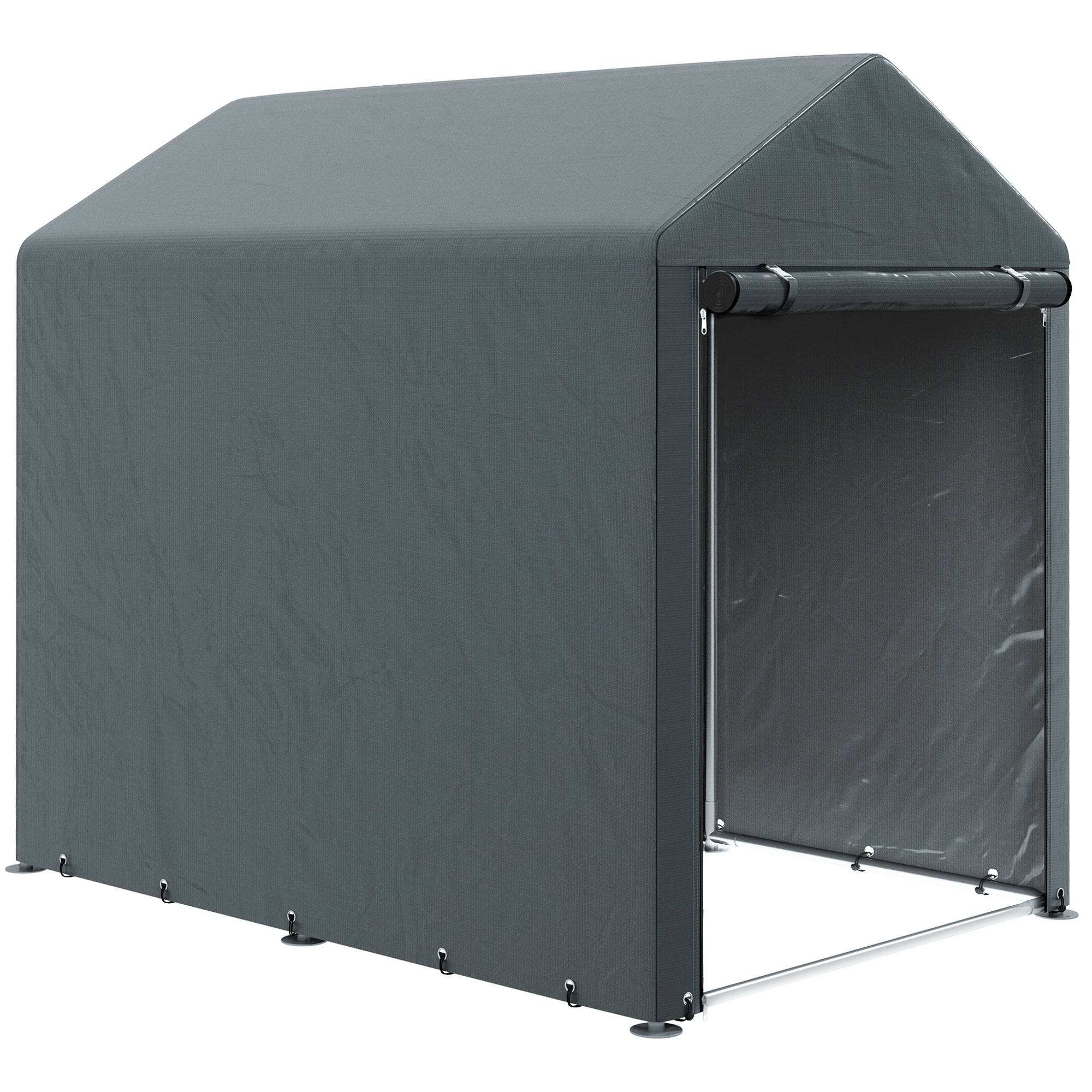 Abri de jardin tente rangement structure acier 1,2x1,8x1,6 m gris foncé, stockage extérieur jardin robuste - Image 1