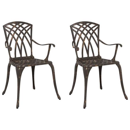 Chaise de jardin aluminium bronze 53 x 51 x 88,5 cm - PANGIVO - Image 2