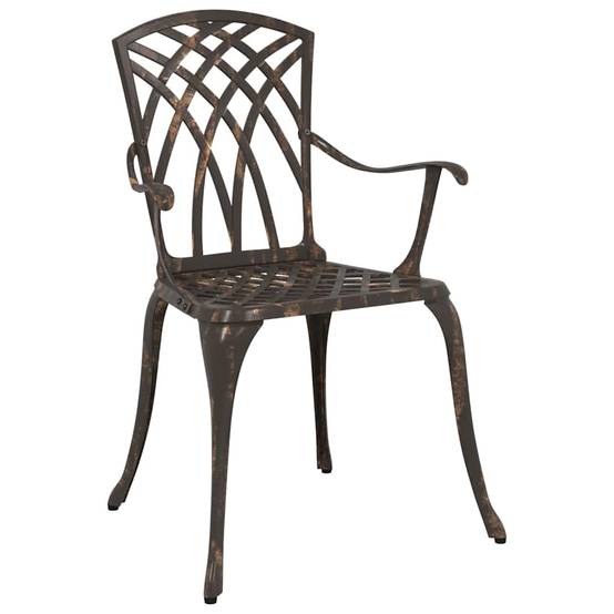 Chaise de jardin aluminium bronze 53 x 51 x 88,5 cm - PANGIVO - Image 3