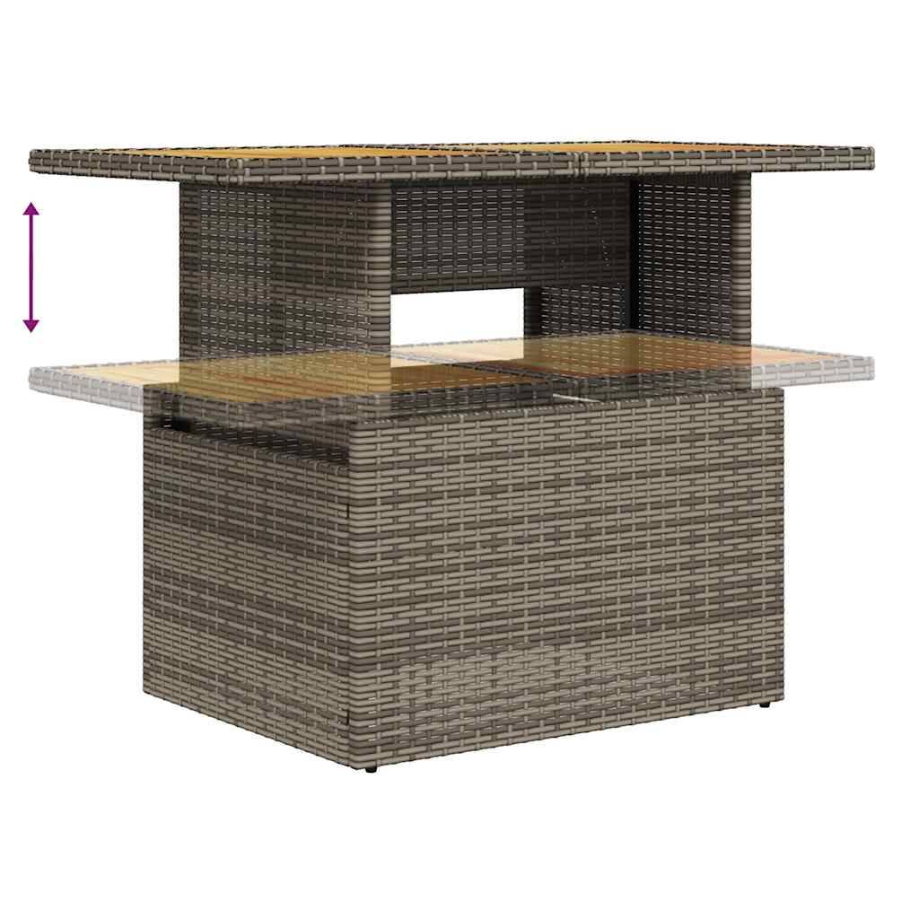 Salon de jardin 5 places gris résine tressée avec table bois relevable et coffres de rangement – ComfortXL Outdoor Living - Image 3