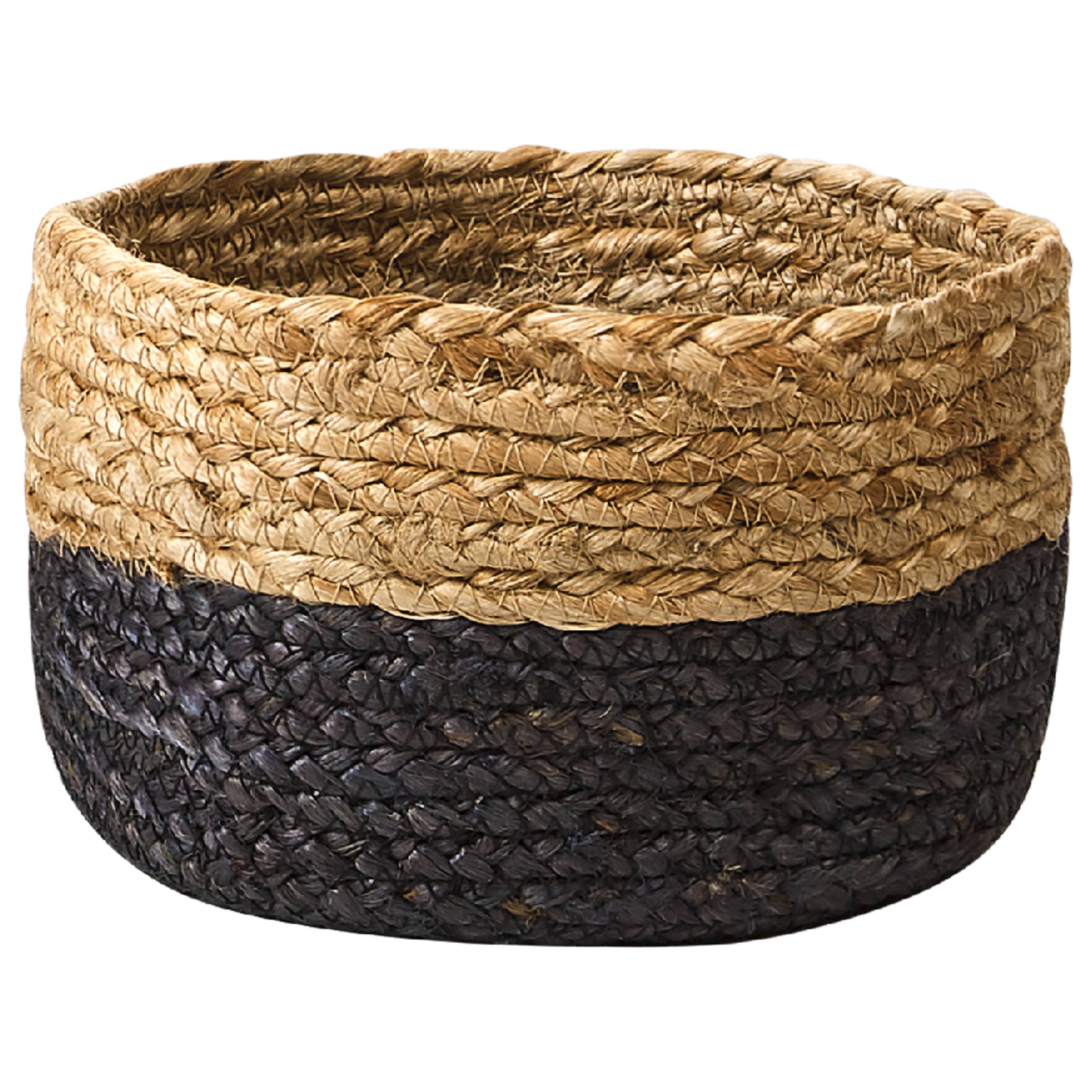 Lot de 3 Paniers de Rangement en Jute Naturel Noir 13/15/25 cm de Hauteur Accessoire Linge Décoration Boho - Image 7