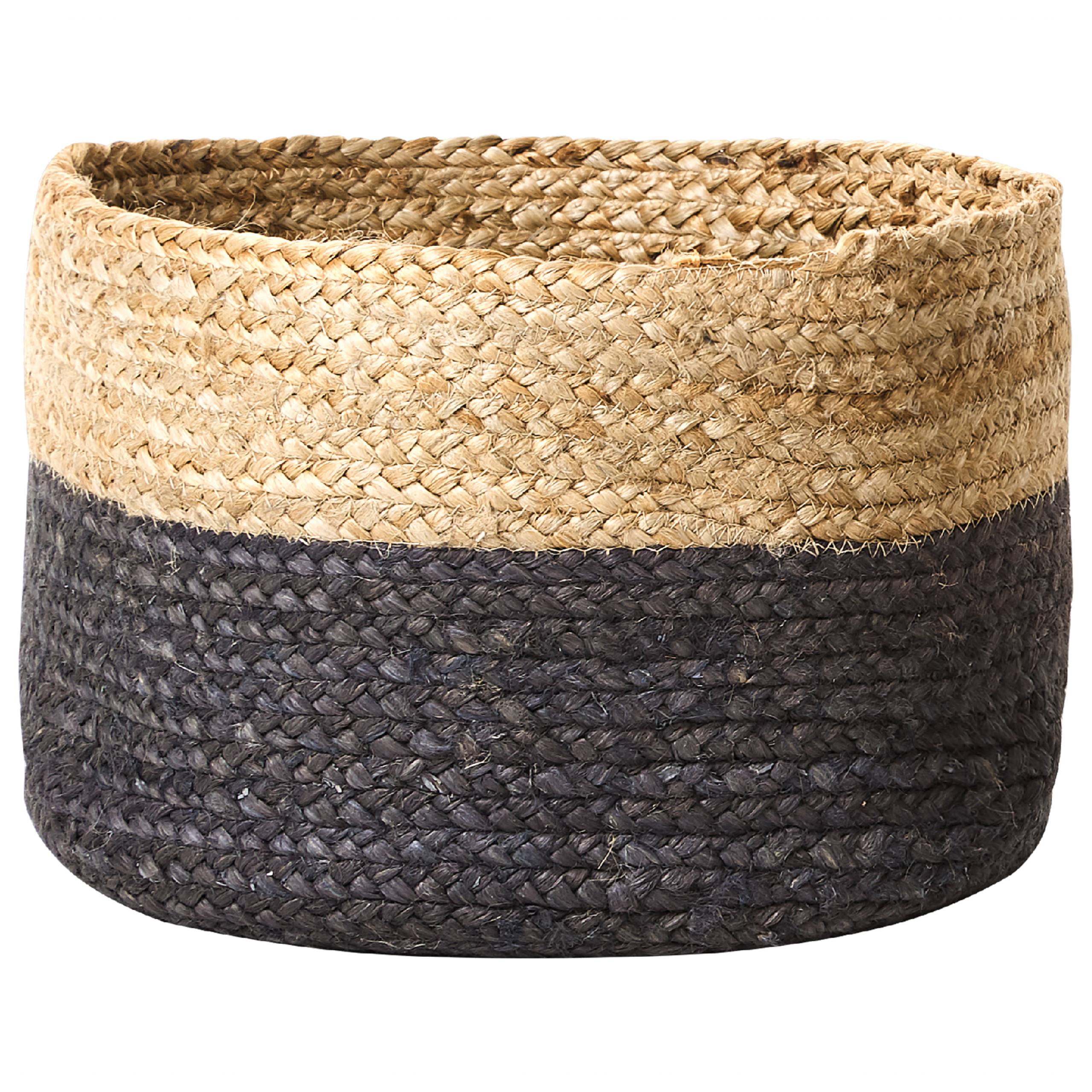 Lot de 3 Paniers de Rangement en Jute Naturel Noir 13/15/25 cm de Hauteur Accessoire Linge Décoration Boho - Image 5