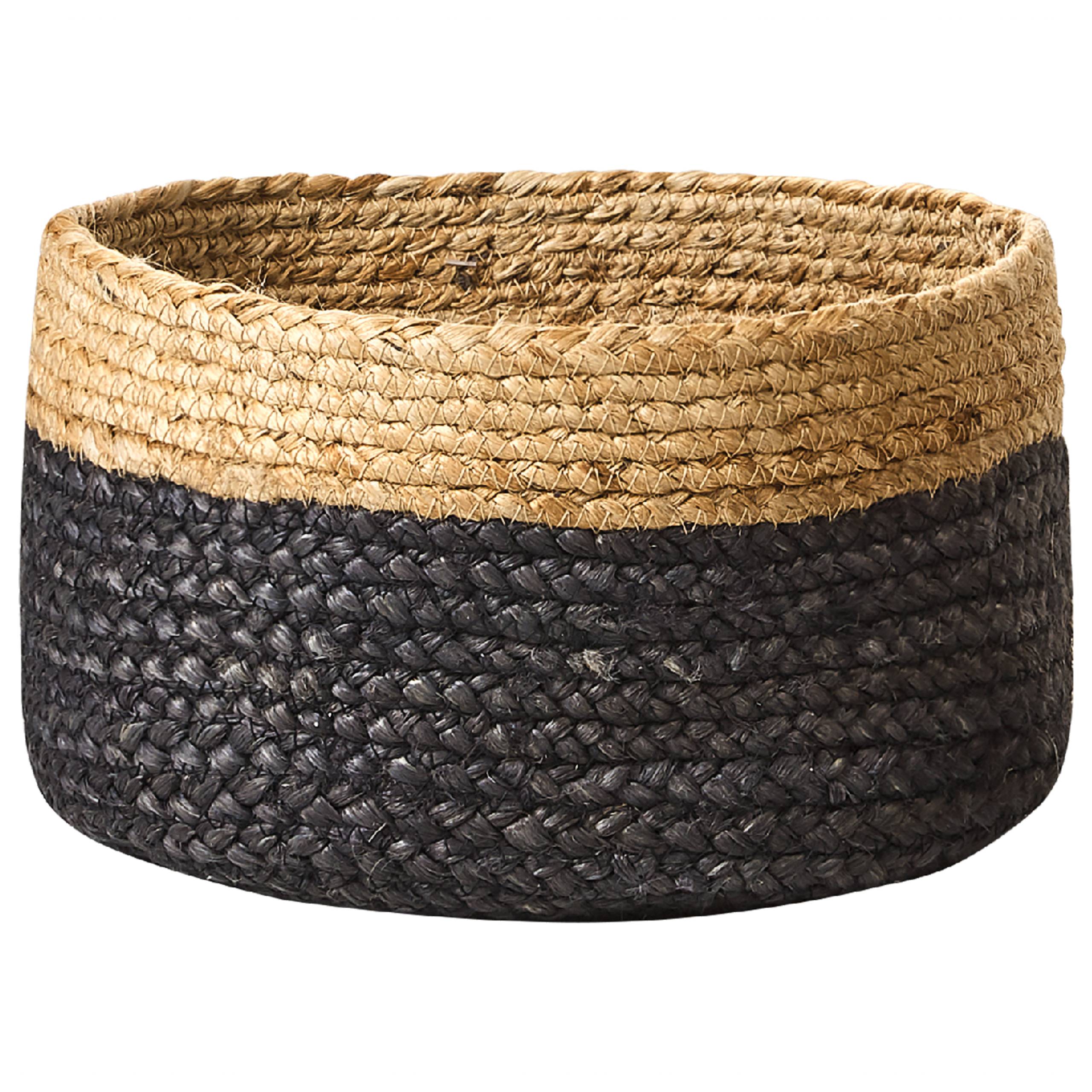 Lot de 3 Paniers de Rangement en Jute Naturel Noir 13/15/25 cm de Hauteur Accessoire Linge Décoration Boho - Image 6