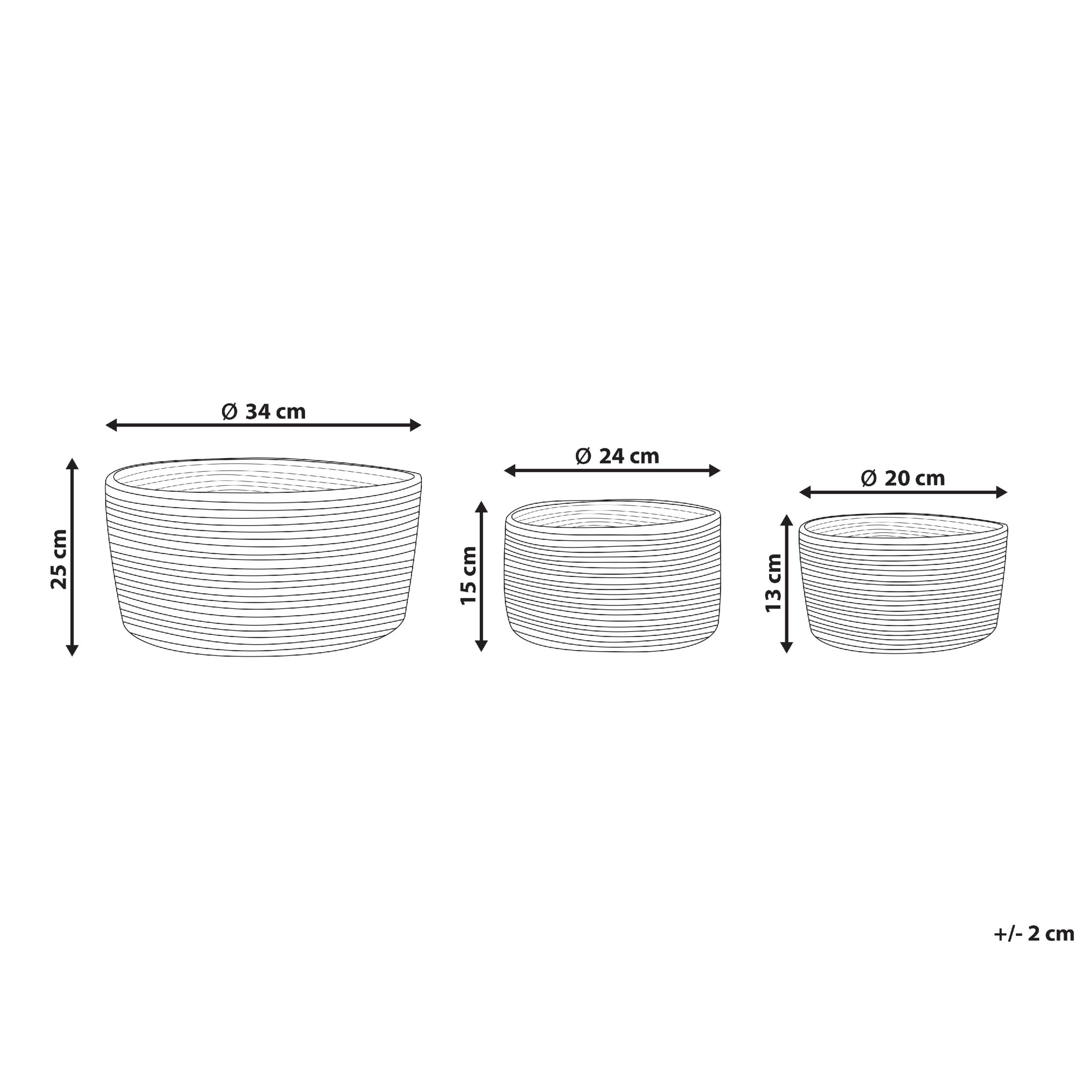 Lot de 3 Paniers de Rangement en Jute Naturel Noir 13/15/25 cm de Hauteur Accessoire Linge Décoration Boho - Image 3