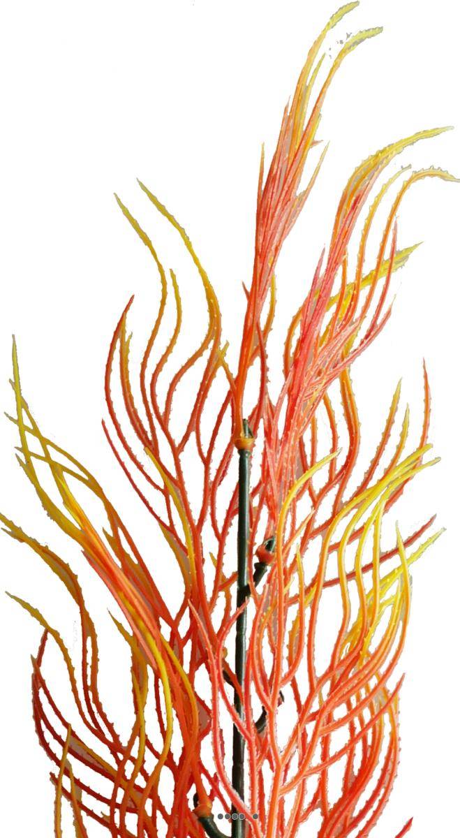 Artificielles - Branche herbe Corail factice H49cm plastique ext aérien Jaune-orange - couleur: Jaune-orange - Image 2