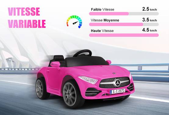 Voiture électrique pour enfants Mercedes-Benz CLS 350 Rose Rouge - Vitesse 2,5-4,5 km/h Éclairage LED et musique - Image 4