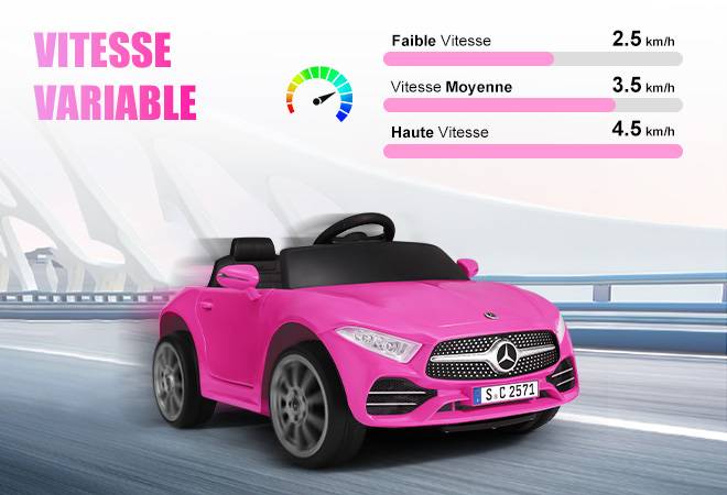 Voiture électrique pour enfants Mercedes-Benz CLS 350 Rose Rouge - Vitesse 2,5-4,5 km/h Éclairage LED et musique - Image 4
