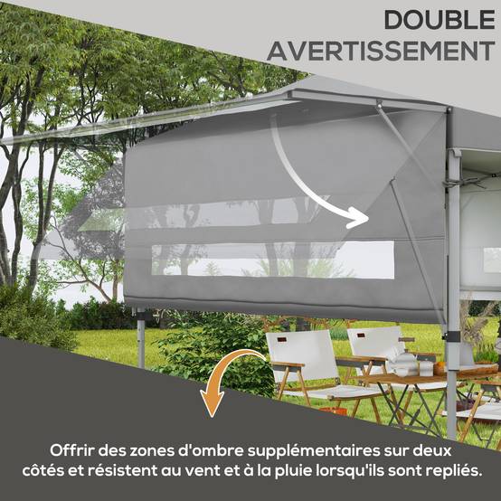 Tonnelle pliante aciers et tissu oxford 500 x 300 x 290 cm - PANGIVO - Image 6