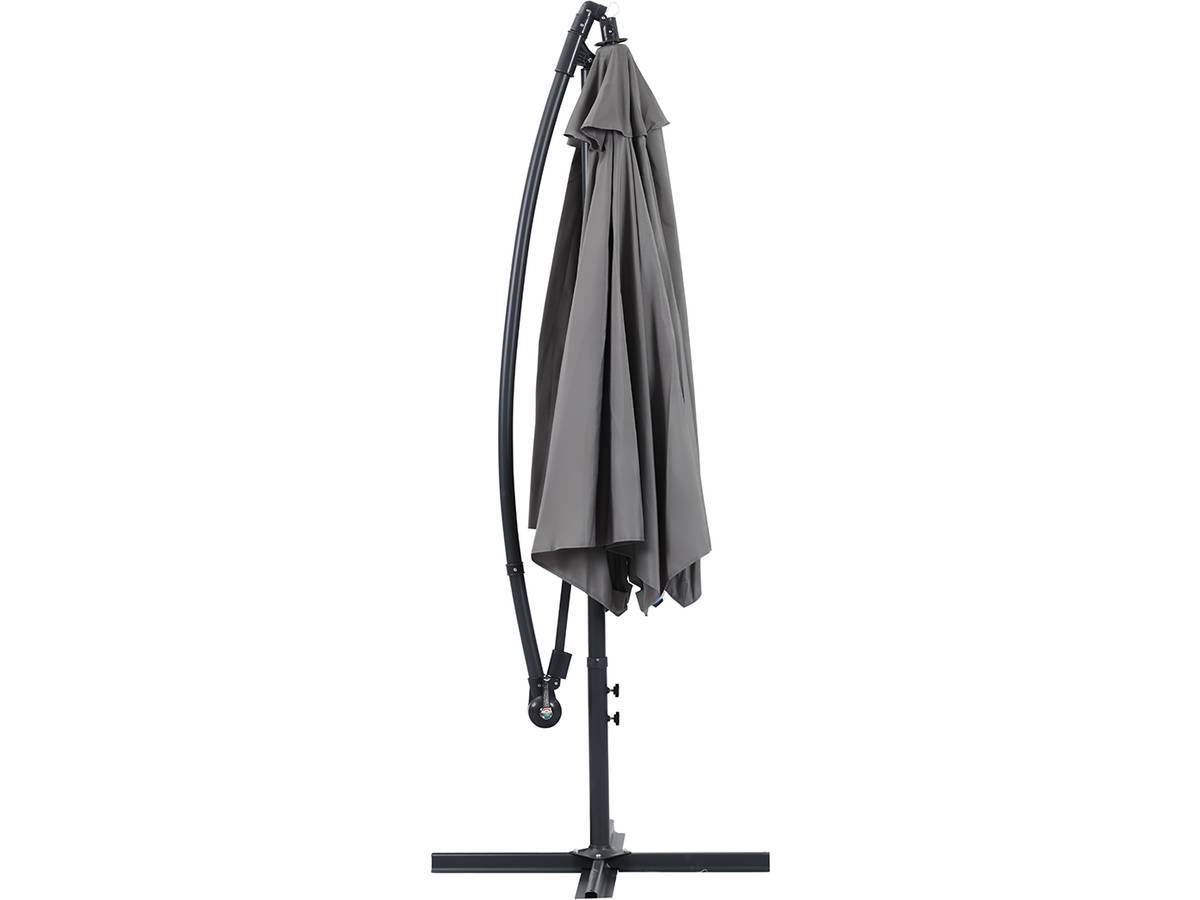 Habitat Et Jardin - Parasol Jardin Déporté Alu "ilios" - Rond - ø 3 M - Gris - Dalles Incluses -habitat Et Jardin - Image 2