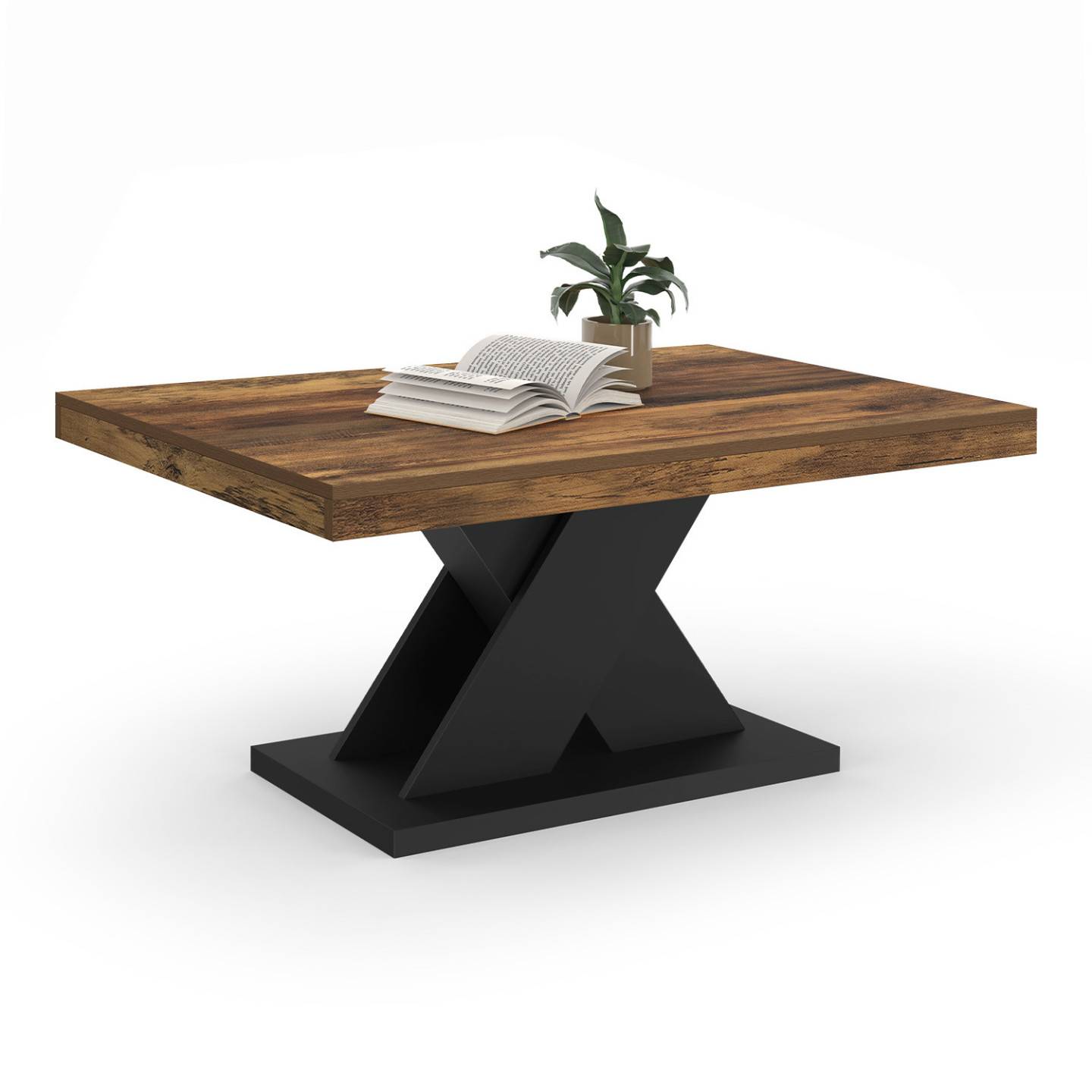 Table basse rectangulaire Maya ethnique chic en bois d'acacia massif Bois & Chiffons