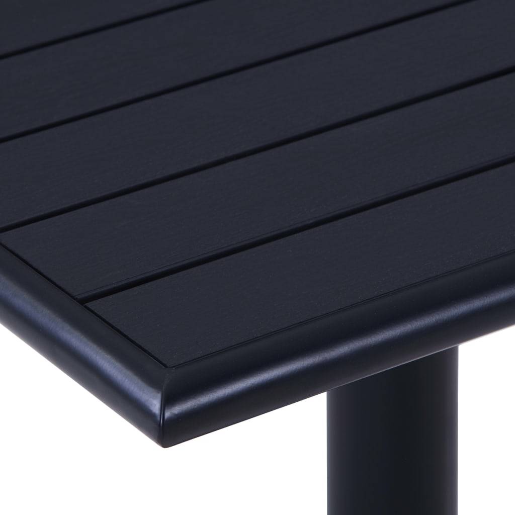 Table de jardin métal et bois plastique noir 60 x 60 x 75 cm - PANGIVO - Image 4